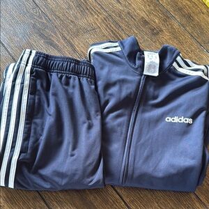 Adidas Navy Tracksuit with White Stripes